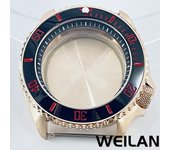 42mm Fit NH34 NH35 NH36 NH38 NH70 NH72 Movement Rose Gold  Watch Case Black Ring Aluminium Ceramic Bezel