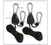 Rope 8 Inch Adjustable Lanyard Hanging for Tent Fan Grow Plant Lamp Pulley Ropes Pulley Lifting Pulley Hookley Hook 1 pcs