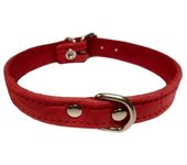 Collar Piel Labrada 15X350. Rojo Raza Pequeña.