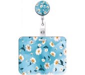 Flower Retractable Buckle Card Holder Women Business Badge Case Reel Clip Girls Cardholders Doctors Nurses Hang Credential holde