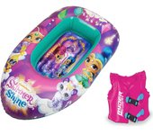 Set de Barca Shimmer and Shine y Chaleco Hinchable Ryder Rosa Infantil para niños y niñas (4364)