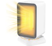 Calefactor eléctrico cerámico de 900 W/1000 W, 3 modos, oscilación de 35°, temporizador de 1, 2 y 4 horas, múltiples protecciones, calefactor compacto