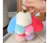 15cm Rabbit Fur Keychain Women Bag Car Key chain Pendant Decoration Jewelry Bags Hangings Accessories Gifts