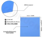 2 Pieces 100x100mm Thermal Pad 0.5mm/1mm/1.5mm/2mm/2.5mm/3mm/4mm/5mm Thickness GPU CPU Heatsink Cooling Conductive Silicone Pad