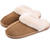 Zapatillas de Estar por Hombre/Mujer Fluff Pantuflas casa Invierno Antideslizantes Cálido Slippers Confortables Zapatos Interior/al Aire Libre