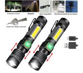Powerful LED Flashlight Mini Magnetic High Power Tactical Torch 4 Mode USB Rechargeable Camping Lantern Use 18350 Battery