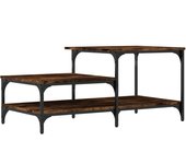 vidaXL Mesa de centro madera contrachapada 100x50,5x45 cm Negro, Roble Sonoma, Roble ahumado Mesita de Salón o Comedor o Auxiliar Mesa de Café Meuble Salón