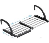 Tendedero de ropa para radiador, Tendedero retráctil para Balcón de 64-110 cm, multifuncional, plegable, para Colgar en la pared a Distancia de hasta 24 cm.