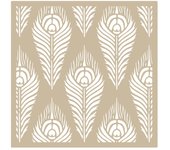 TODO-STENCIL Plantilla MYA Home Decor Estampado 005 Plumas, Medida 50x50cm Diseño 48x48cm, Stencil lavable, reutilizable, maleable y muy resiste, Ideal para decorar paredes, muebles, cojines, cortinas, etc