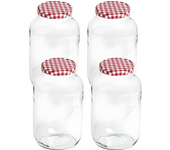Tarros de Cristal Mundotarros 4 Litros - Tapas de Metal - Frascos Grandes 4000 Ml - Conservas, Encurtidos, Alimentos Caseros - Botes 4 Litros