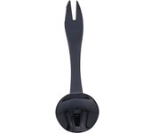 Vajilla de cocina 3 en 1, tenedor, cuchara, tenedor portátil multifuncional con dientes, cubiertos para el hogar, color negro