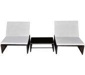 vidaXL Sillas de jardín reclinables con mesa 2 uds ratán PE Marrón y blanco, Negro y blanco, Gris Sillas de Exterior Ideal para jardín, playa, piscina, terraza Tumbona Piscina Tumbonas Playa Tumbonas Jardín Exterior