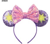 Disney Mickey Mouse Oor Hoofdbanden Frozen Elsa Anna Strik Pailletten Hoofdband Kids Party Cadeau Kinderen Diy Haaraccessoires