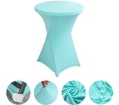 High End Hotel Wedding Decoration Solid Color Cocktail Four Corner Bar Set Elastic Table Set Circular Tablecloth