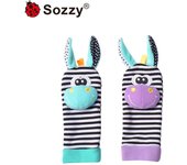 Correa de muñeca decorativa relajante para bebé Sozzy, correa de reloj, calcetines sonajero para recién nacidos, juguete educativo para bebés de 0 a 1 años