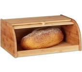 Panera de Bambú 16,5x40x27,5 cm, Panera with Tapa enrollable, Panera with Persianas, Panera de Madera, Molde Para Pan