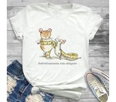 Lovely Style Pet Print T-Shirt Crew Neck Casual Short Sleeve T-Shirt Spring Summer Women's Clothing Fashion Simple Short Sleeve