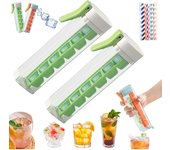 Molde para cubitos de hielo (2024), bandeja para cubitos de hielo, máquina para hacer cubitos de hielo, moldes para hielo con una sola mano, minimáquina portátil de 6 rejillas para bebidas heladas y jugos (1 unidad, verde)