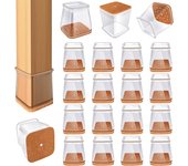 24Pcs Chair Leg Floor Protectors for Hardwood Floors, Silicone Chair Caps Covers Furniture Pads Sliders W/ Wrapped Felt Bottom