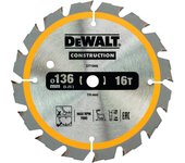 Dewalt DT1946-QZ - Hoja para sierra circular portátil para construcción 136 x10mm 16T (DC)