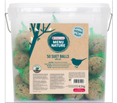 Versele-Laga BOLAS DE GRASA 90gr 50 Uds. La BOLA GRASA 90gr. 50 Uds. de Versele-Laga contiene grasa de vacuno pura, cereales y semillas, todo verificado para asegurar la ausencia de semillas de ambrosía.
