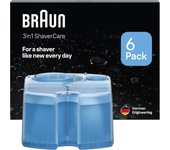 Braun ShaverCare 3 en 1 Cartuchos de Recambio ORIGINALES Para El Centro Limpieza y Carga SmartCare, Limpiador de Afeitadora Eléctrica Hombre, Pack de 6, Aroma Fresco de Limón, El embalaje puede variar