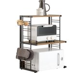 SoBuy KCR08-PF Soporte Microondas, Estante Microondas Ajustable de 2 Niveles, Estante para Horno de sobre Encimera de Cocina máxima 40 kg ES