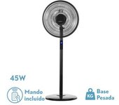 FABRILAMP Ventilador de Pie Icono Negro 45W Oscilante con Control Remoto