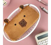 Cute Capibala Plush Pencil Case, Large Capacity Pencil Case, Capybara, Office Storage Bag, Student Stationery, School Supplies