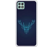 Funda compatible con Samsung Galaxy A22 5G - Be Unique Funda Gel reno azul geométrico