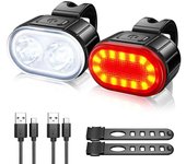Juego De Luces Delanteras Y Traseras Para Bicicleta USB Recargable Lámpara De Cabeza LED Impermeable Luces De Bicicleta MTB Accesorios De Bicicleta
