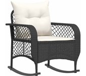 Silla mecedora de Jardín con los zapatos sintético Negro