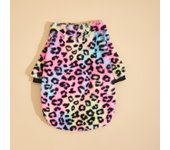 Pet Clothes for Dog Cat Puppy Tank Top Colorful Leopard Fuzzy Coat  Sweatshirt Dog Outfits for Small Medium Dog for Autumn Winte