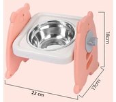 Elevated Stainless Dog Bowls with Bamboo Stand Tilted Adjustable Raised Puppy Cat Food Water Bowls Holder Pet Feeder Accessories