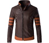 2023 Autumn Men's Zipper Leather Jacket Wolverine Casual PU Leather Locomotive Coat Logan Bomber Jacket Slim Coats