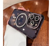 Fashion Glitter Diamond Clear Phone Case For iPhone 15 14 13 12 11 Pro Max 15 Plus Magnetic For Magsafe Wireless Charge Cover