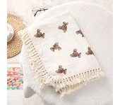 Cotton Muslin Swaddle Blankets for Newborn Baby Tassel Receiving Blanket New Born Swaddle Wrap Infant Sleeping Quilt Bed Cover