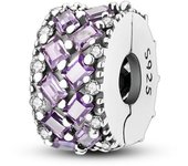 New In Silver Colored Zircon Series Clasp Charms Silicone Spacer Beads Safety Chain Fit Original Pandora Bracelet Jewelry Women