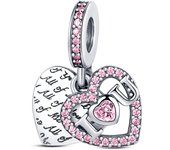 Pink Silver Plated Butterfly Flower Cat Girl Ballerina Shoe Charm Beads Fit Bracelet Necklace Pendant DIY Jewelry Making