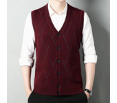 Men's Thickened Casual Sweater Tank Top Autumn and Winter Warm Men's Cardigan Tank Top