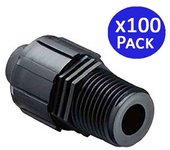 Suinga Pack 100 Racor Macho 3/4" - Cinta Riego Goteo 16mm