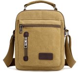 Bolso de hombre, bolso de lona type mensajero, bolso de viaje, bolso informal de gran capacidad con múltiples bolsos para trabajo, ir de comprar, hacer senderismo y viaje.