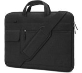 Bolso bandolera compatible con portátiles de 13 a 13,3 pulgadas, compatible con MacBook Pro, Funda de poliéster con solapa, color Negro