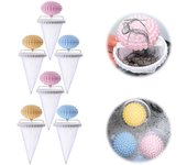 Floating Hair Filter Remover with Silicone Sticky Ball, Washing Machine Lint Catcher, Reusable Washing Machine Hair Catcher Tool (6 pcs)