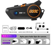 Bluetooth 5.3 Helmet Intercom Headset 300M Wireless Motorcycle Headphone intercomunicador IPX67 Waterproof 1100mA Earphone
