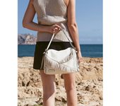 VOLUM - Bolso urban anis bowling p.u. piel y  flecos serraje  para mujer