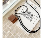 Business Style PU Leather Earpods Case for Apple Airpods 1 2 3 4 Pro 2 Wireless Earphone Cover Charging Bag Lanyard Rope Strap