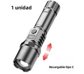 High Power XHP100 Led Flashlight Rechargeable Retractable Flashlight Digital Zoom Usb Hand Light For Camping,Outdoor And Emerg