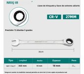 Combination Wrench Ratcheting Wrench Open end Spanner from 6 mm-24 mm Chrome Vanadium Steel, Long Pattern, Mirror Chrome Finish