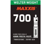 MAXXIS | Cámara Welter Weight 700x33-50 Válvula Presta 48mm - Cámara Maxxis Welter Weight 700x33/50 válvula Presta 48 mm.